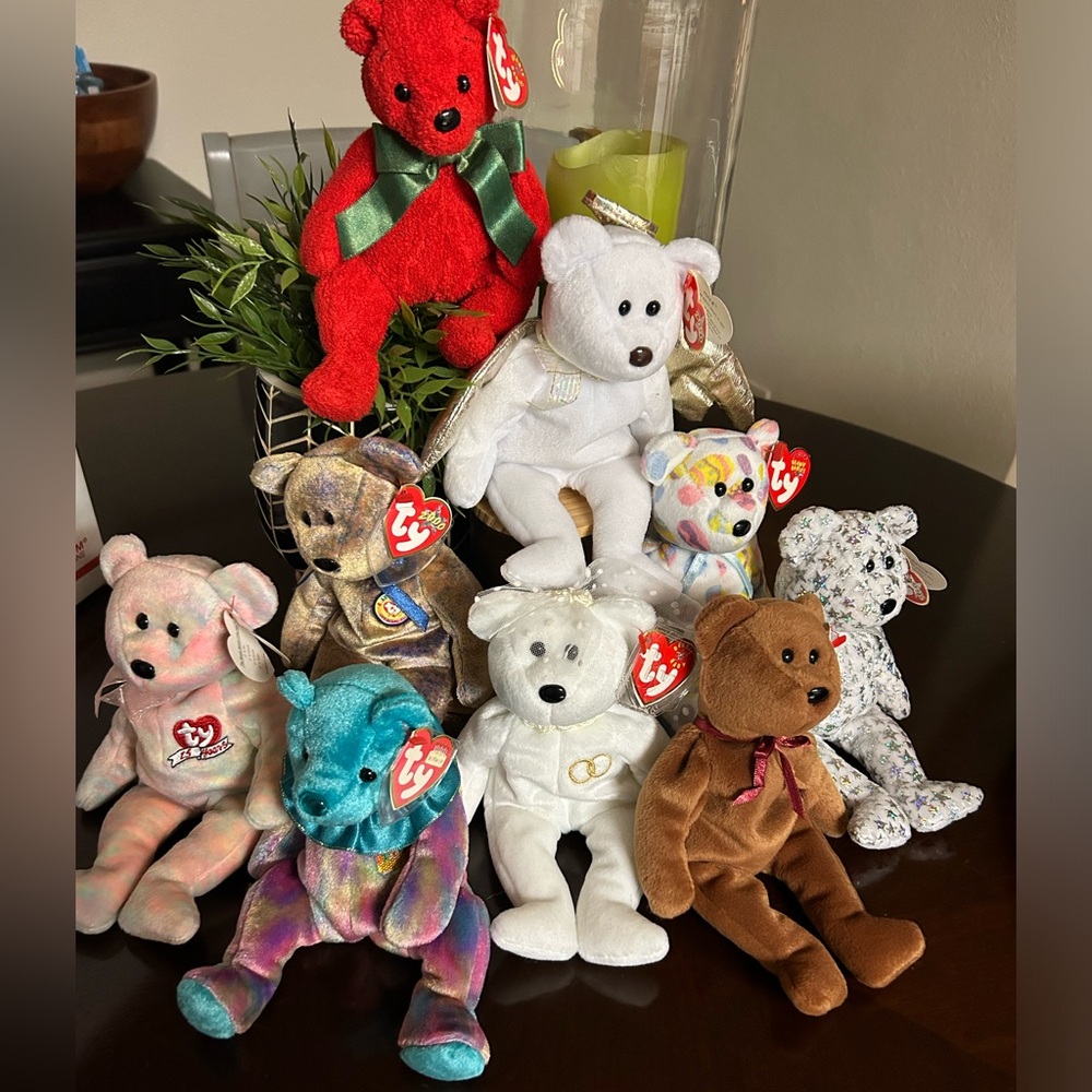Lot of 9‎ Beanie TY Babies Bears Excellent Condition TOYS/Plush /stuffed animal